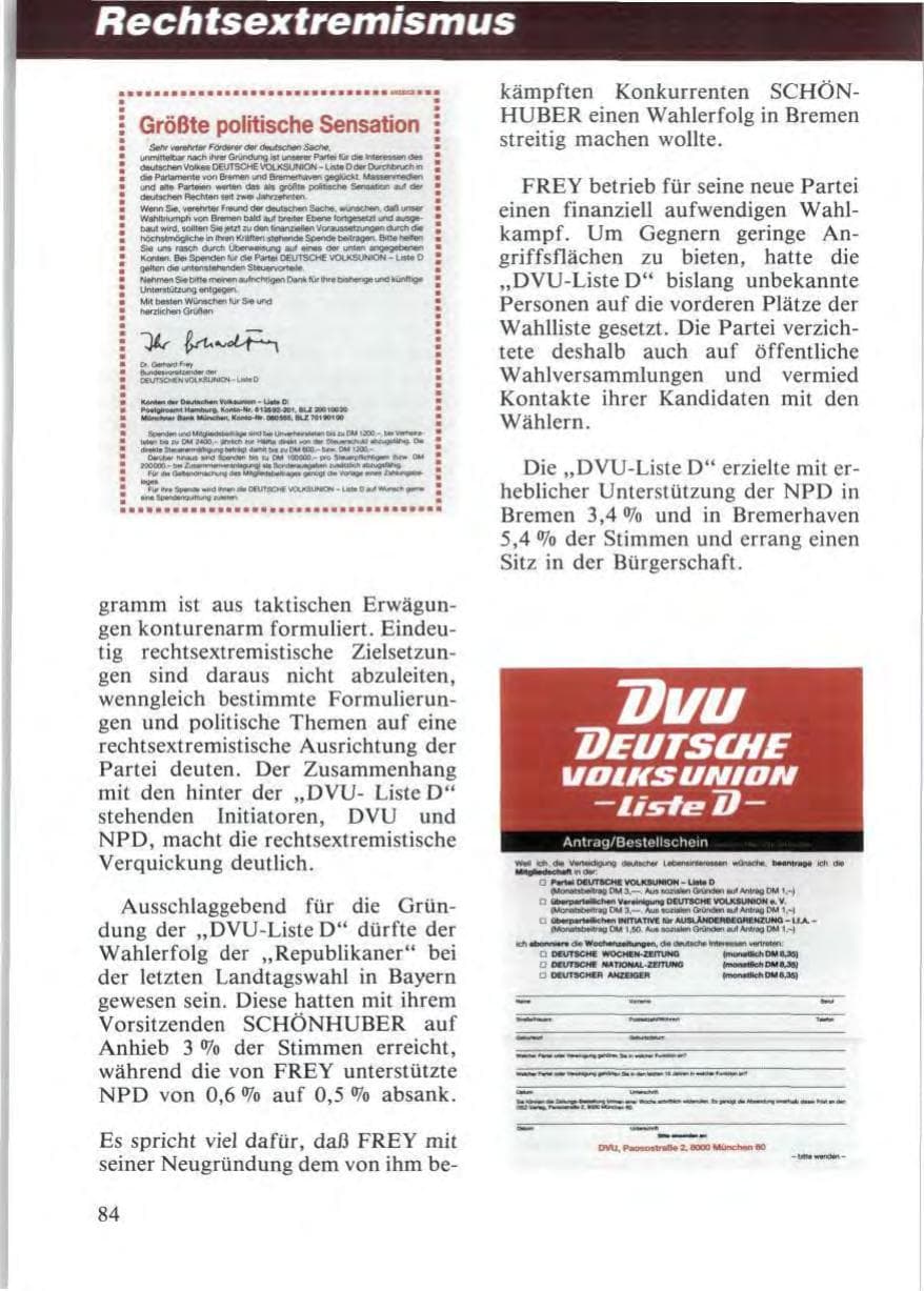 Seite 86 des Verfassungsschutzbericht 1987 Niedersachsen