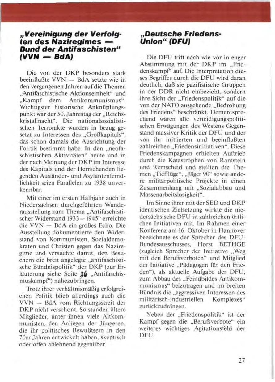 Seite 29 des Verfassungsschutzbericht 1988 Niedersachsen