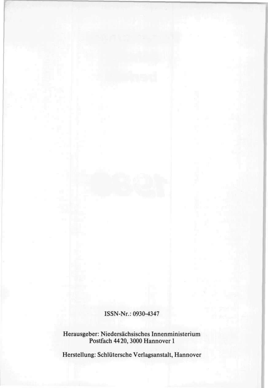 Seite 2 des Verfassungsschutzbericht 1989 Niedersachsen