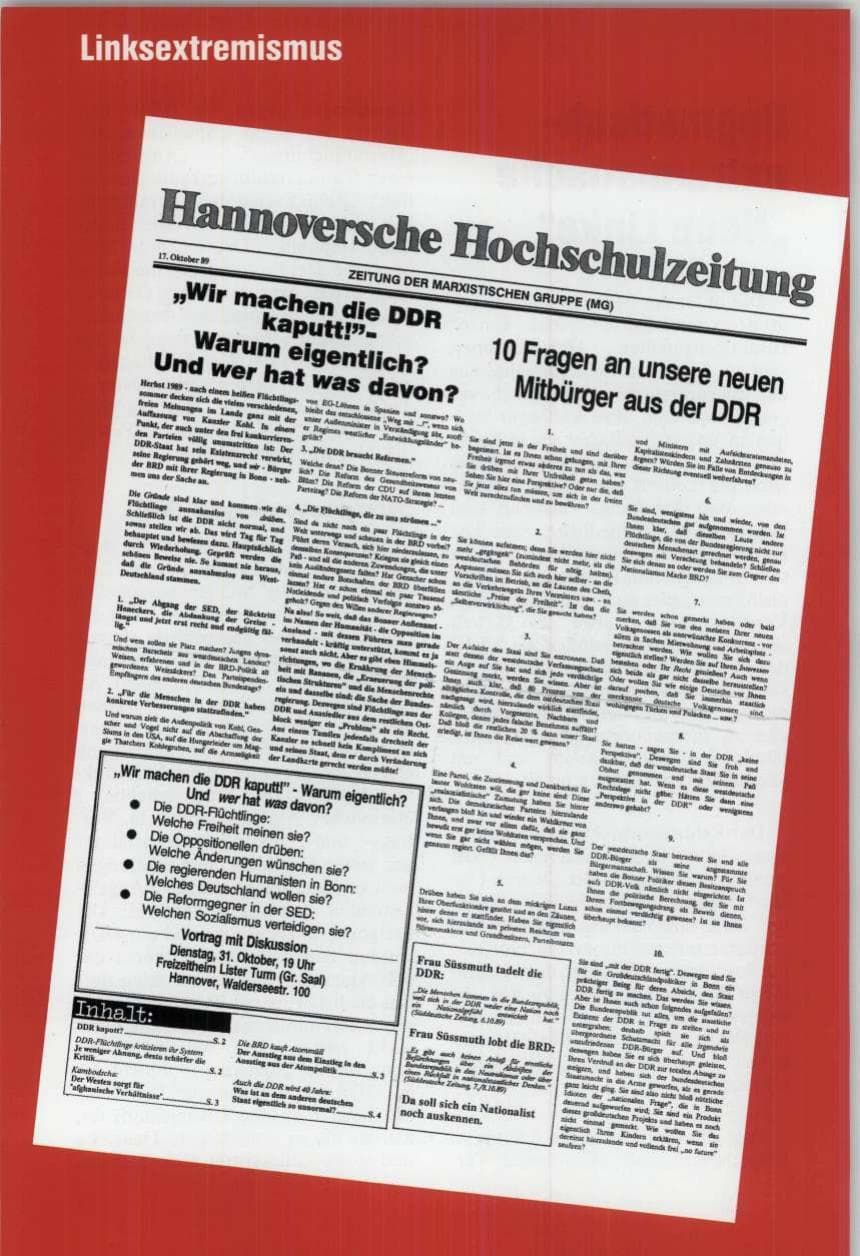 Seite 30 des Verfassungsschutzbericht 1989 Niedersachsen