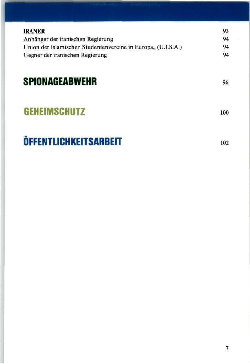 Seite 7 des Verfassungsschutzbericht 1989 Niedersachsen