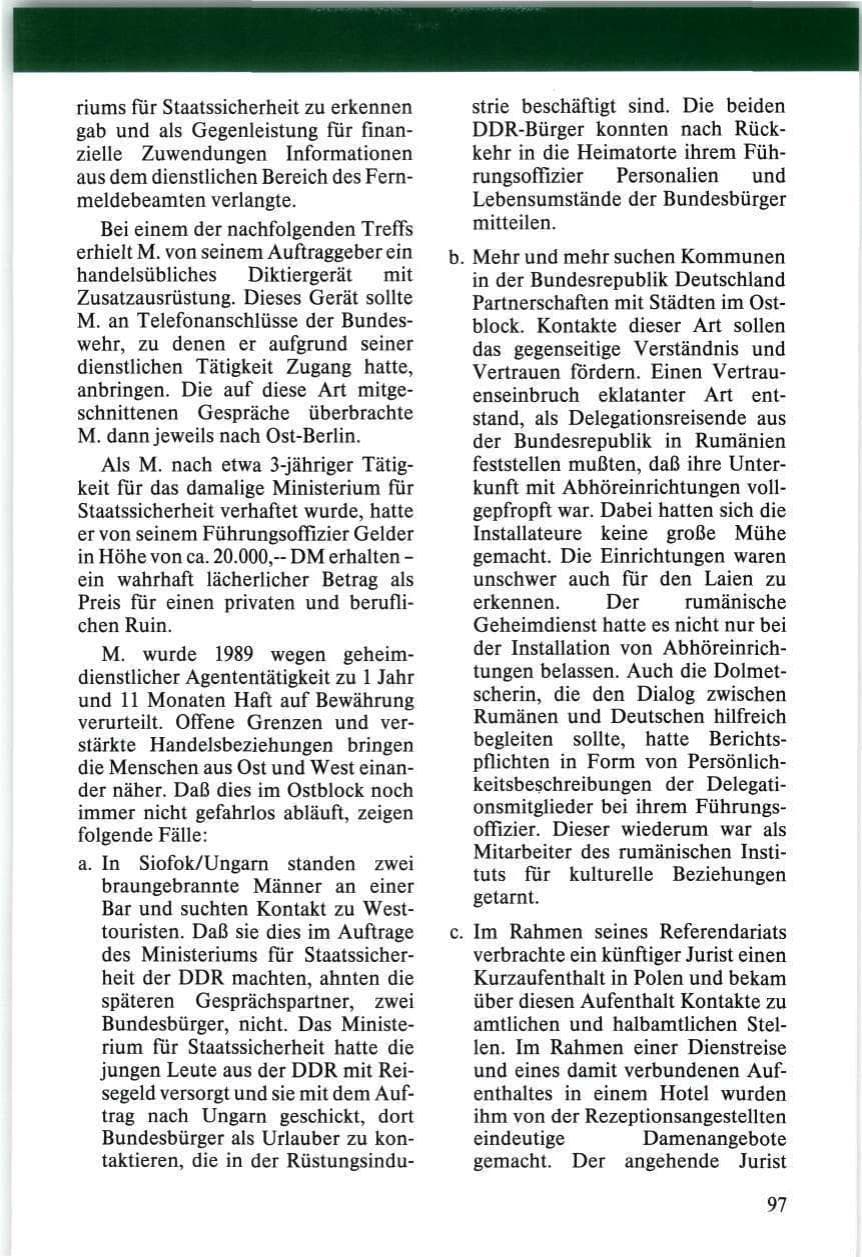 Seite 97 des Verfassungsschutzbericht 1989 Niedersachsen