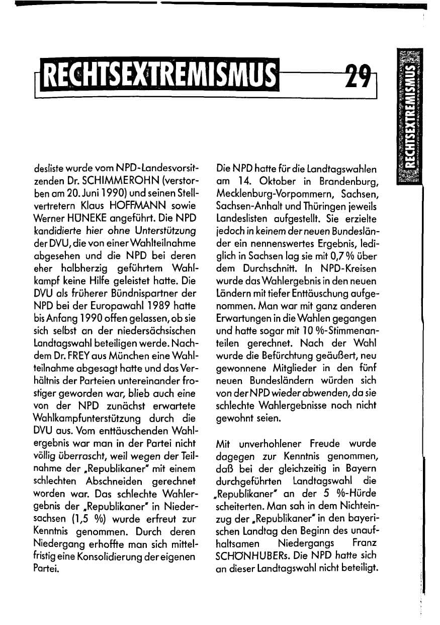 Seite 29 des Verfassungsschutzbericht 1990 Niedersachsen