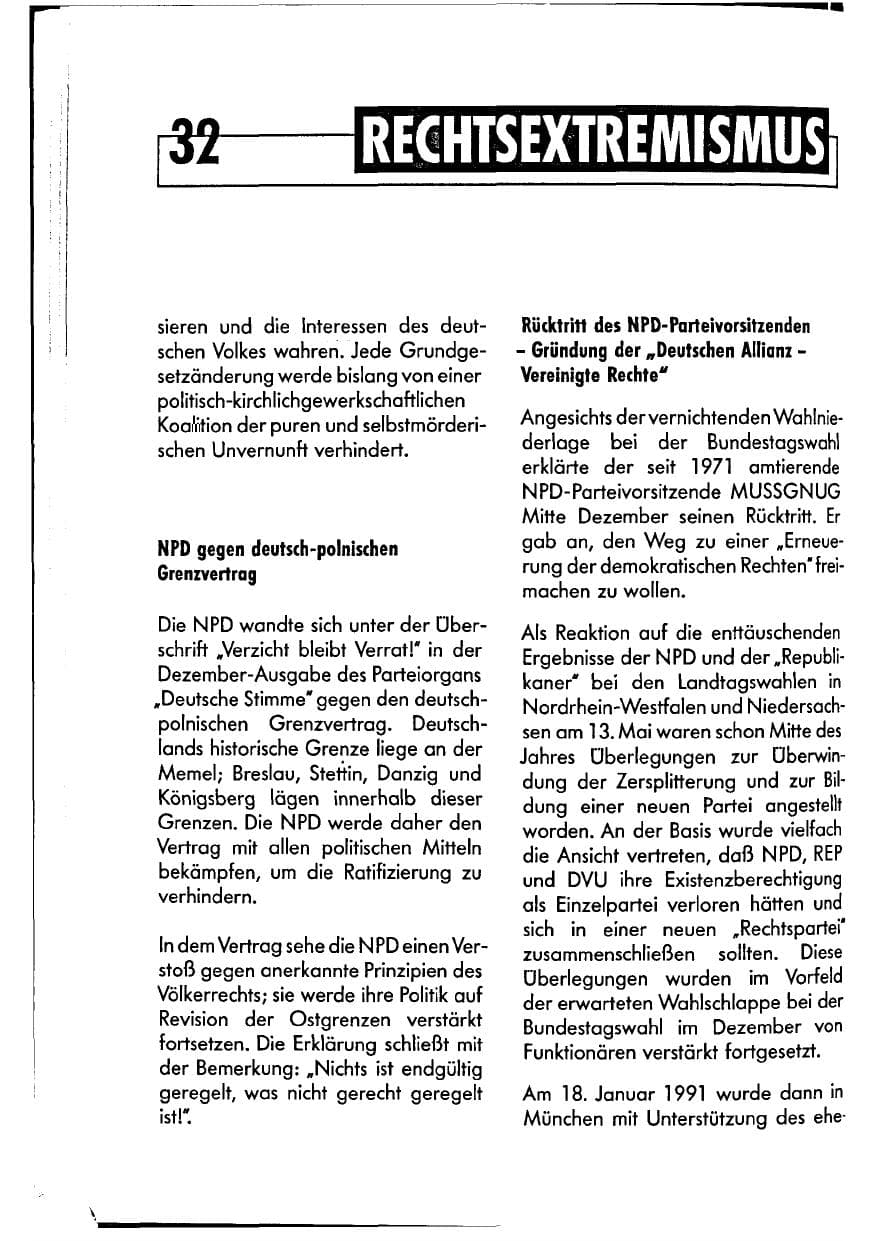 Seite 32 des Verfassungsschutzbericht 1990 Niedersachsen