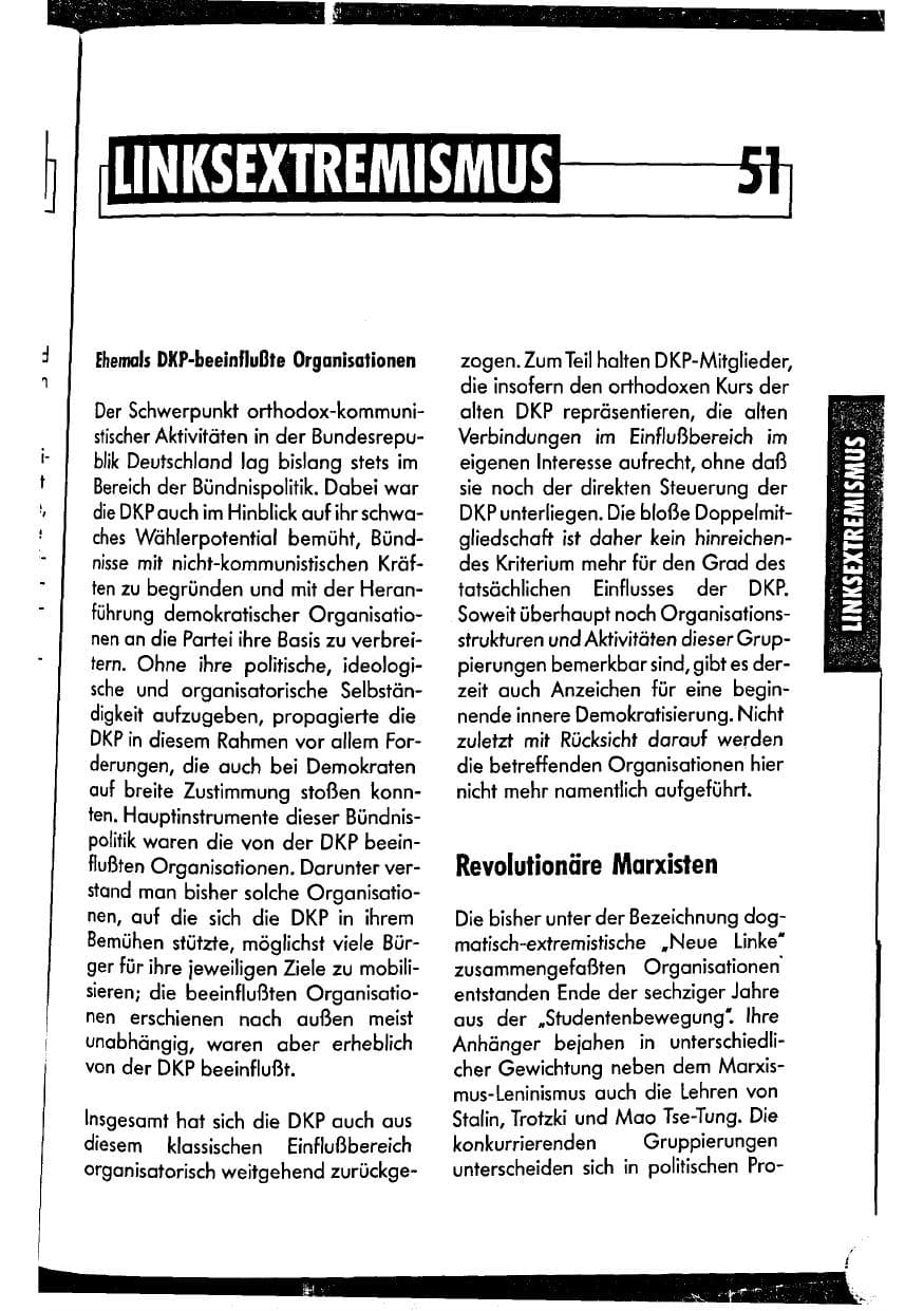 Seite 51 des Verfassungsschutzbericht 1990 Niedersachsen