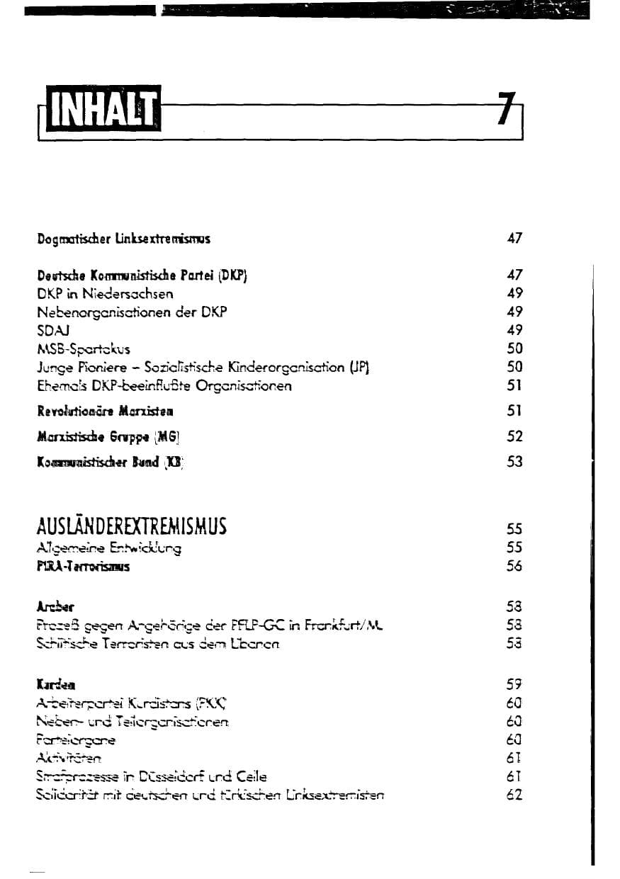 Seite 7 des Verfassungsschutzbericht 1990 Niedersachsen