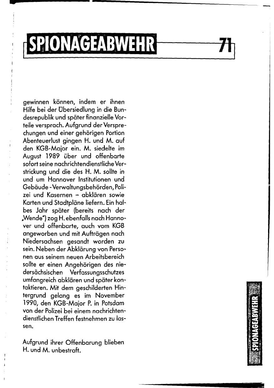 Seite 71 des Verfassungsschutzbericht 1990 Niedersachsen