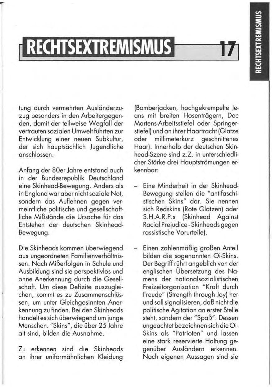 Seite 19 des Verfassungsschutzbericht 1991 Niedersachsen