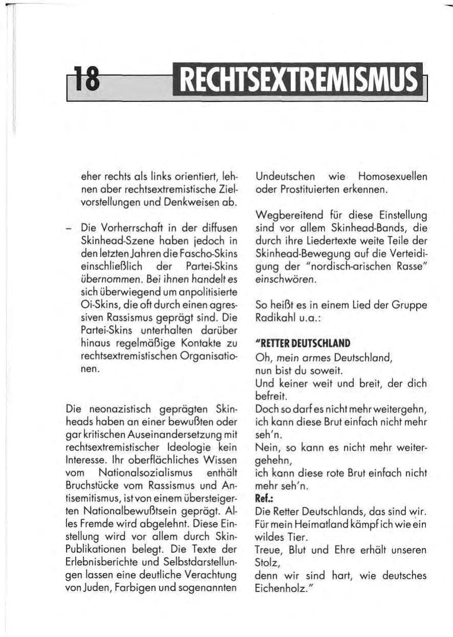 Seite 20 des Verfassungsschutzbericht 1991 Niedersachsen