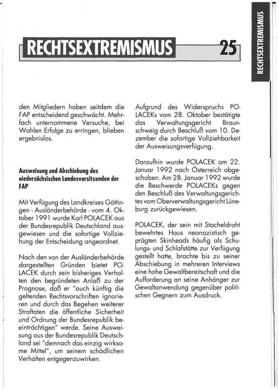 Seite 27 des Verfassungsschutzbericht 1991 Niedersachsen