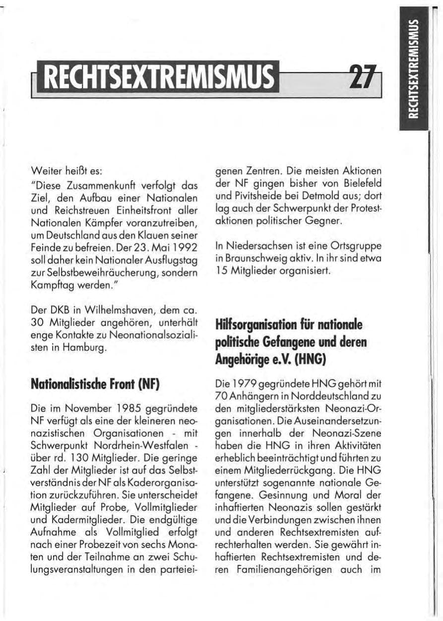 Seite 29 des Verfassungsschutzbericht 1991 Niedersachsen