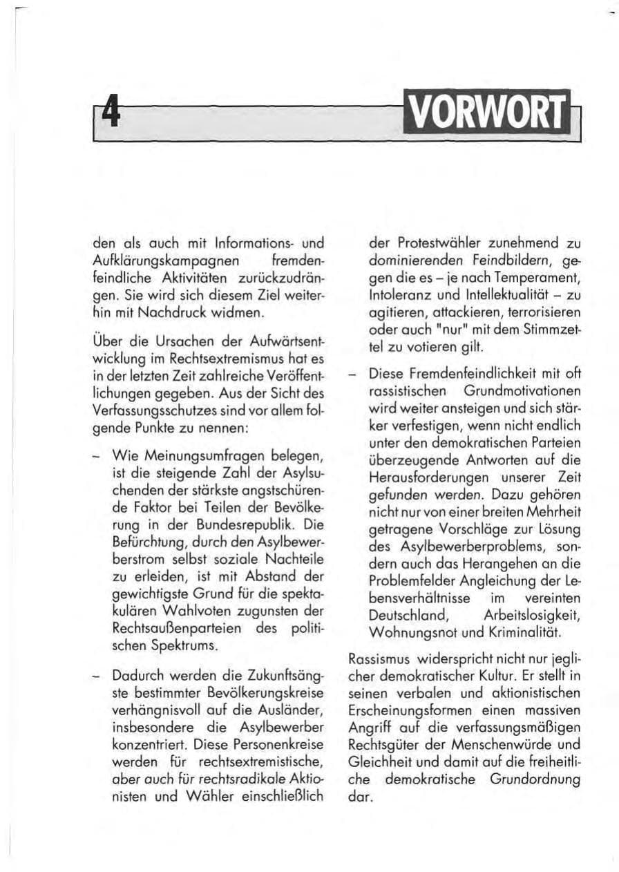 Seite 6 des Verfassungsschutzbericht 1991 Niedersachsen