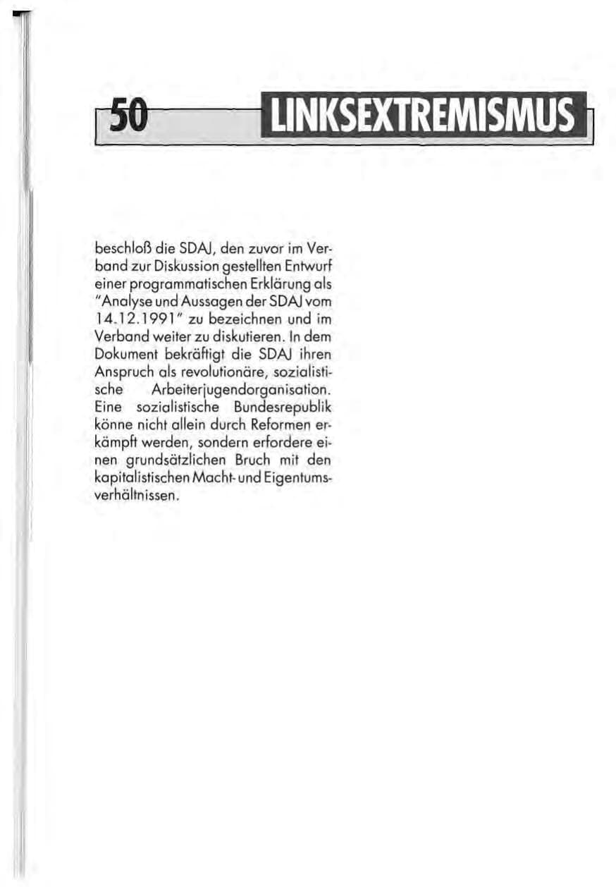 Seite 52 des Verfassungsschutzbericht 1991 Niedersachsen