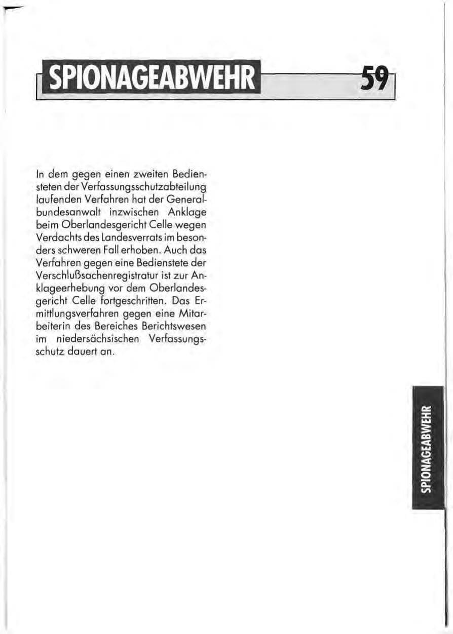 Seite 59 des Verfassungsschutzbericht 1991 Niedersachsen