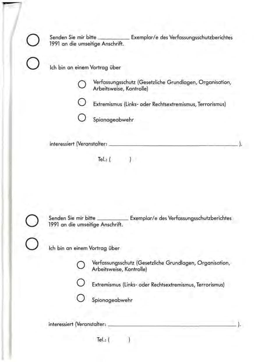 Seite 65 des Verfassungsschutzbericht 1991 Niedersachsen
