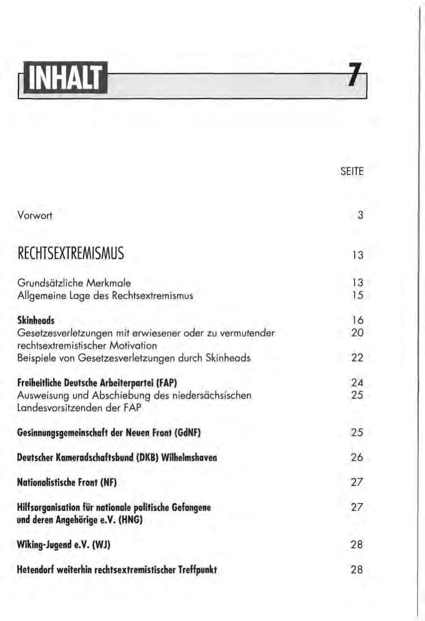 Seite 9 des Verfassungsschutzbericht 1991 Niedersachsen