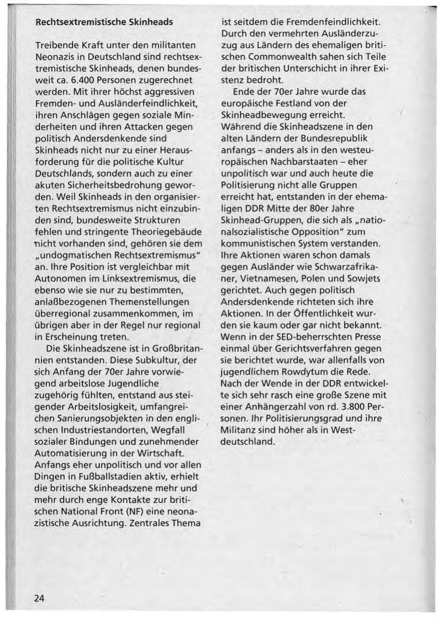 Seite 25 des Verfassungsschutzbericht 1992 Niedersachsen