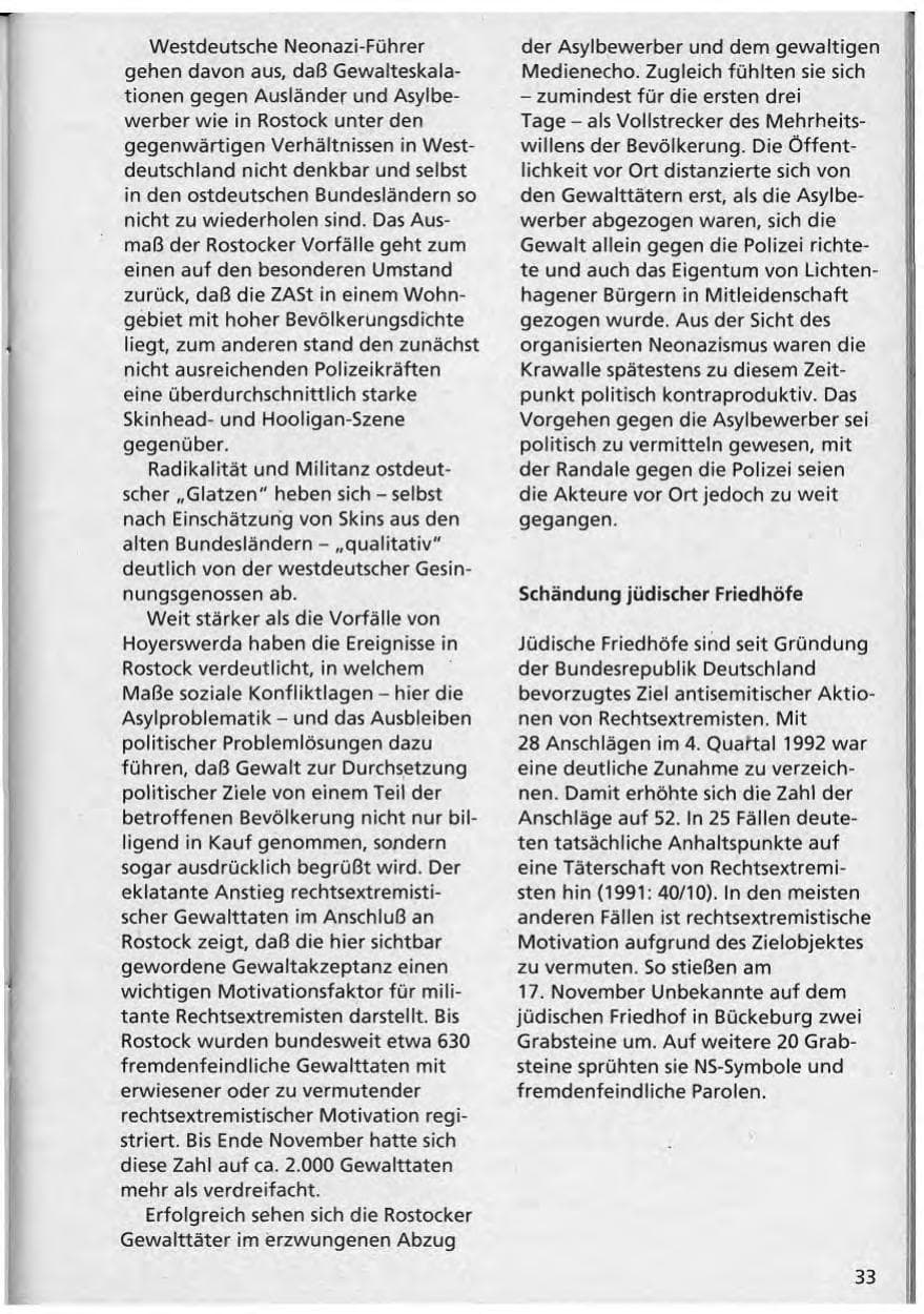 Seite 34 des Verfassungsschutzbericht 1992 Niedersachsen