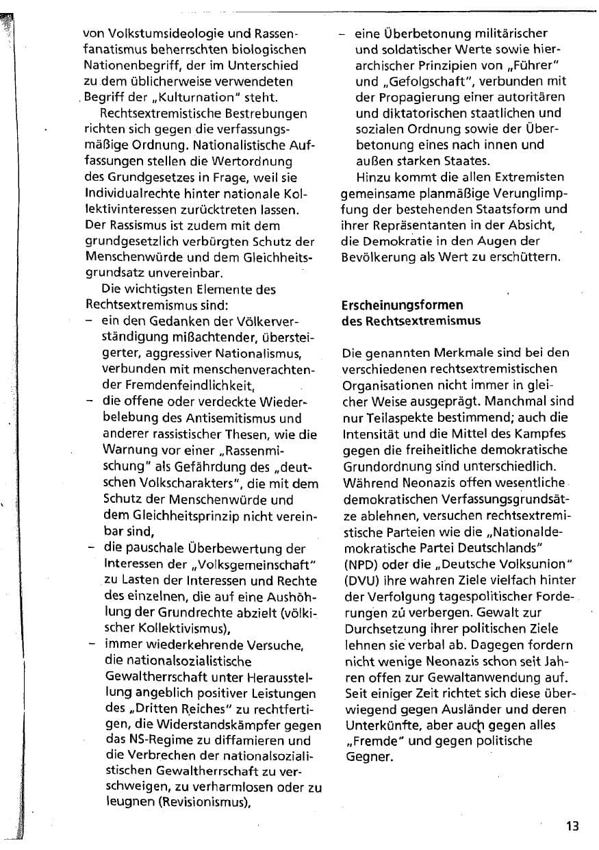 Seite 13 des Verfassungsschutzbericht 1993 Niedersachsen