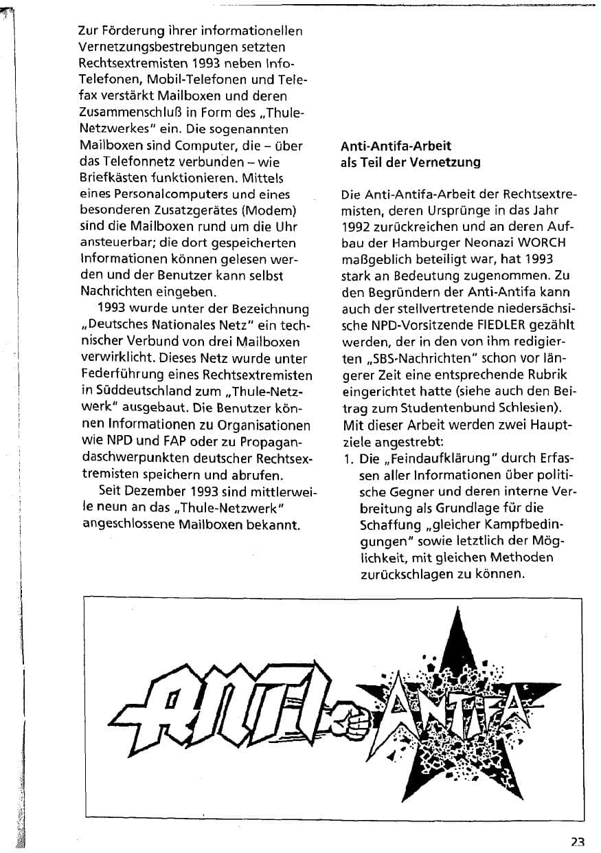 Seite 23 des Verfassungsschutzbericht 1993 Niedersachsen