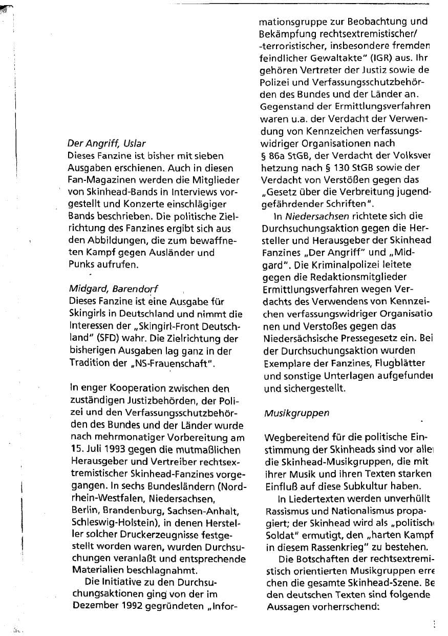 Seite 31 des Verfassungsschutzbericht 1993 Niedersachsen