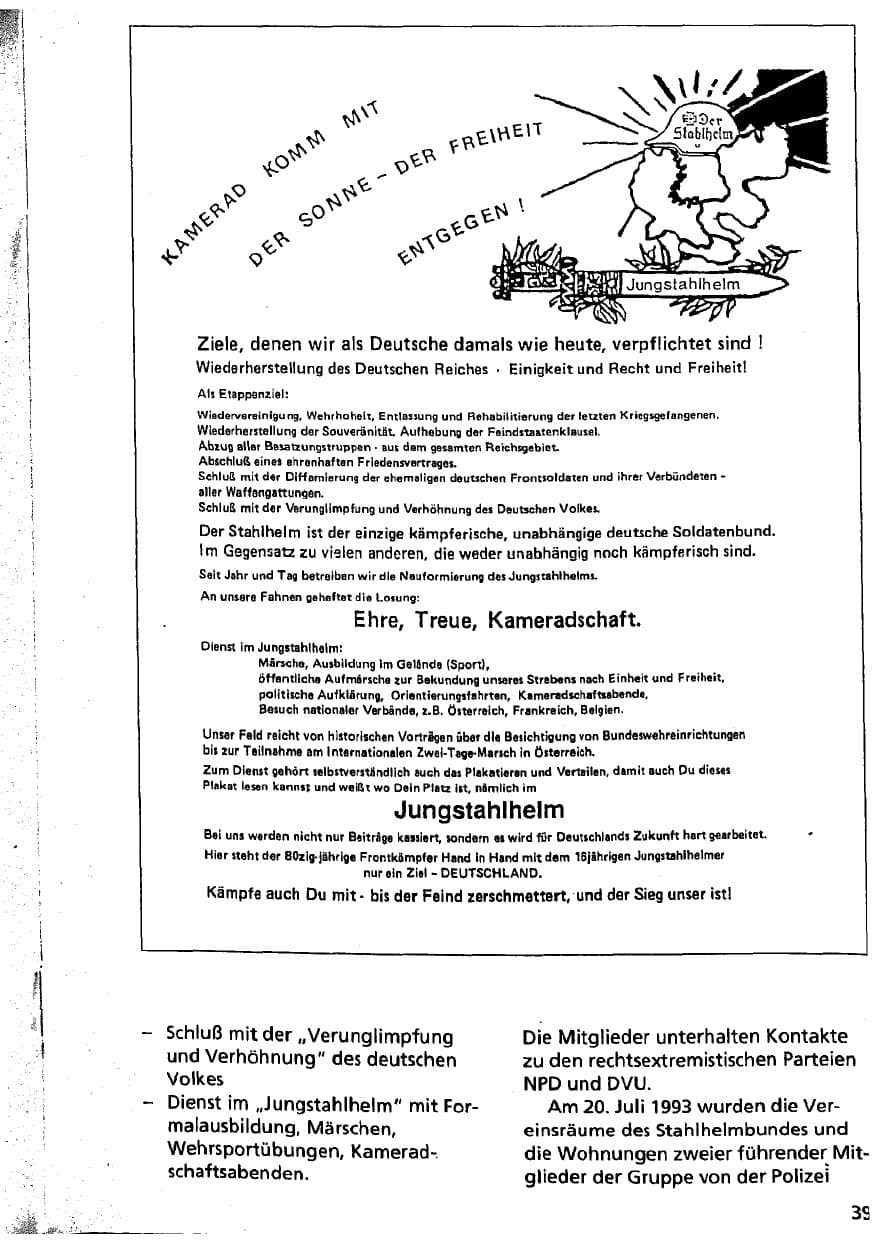 Seite 39 des Verfassungsschutzbericht 1993 Niedersachsen