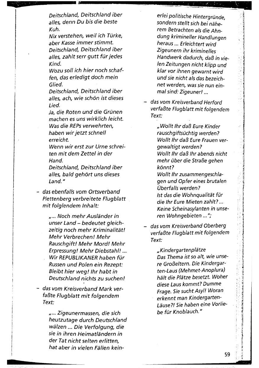 Seite 59 des Verfassungsschutzbericht 1993 Niedersachsen