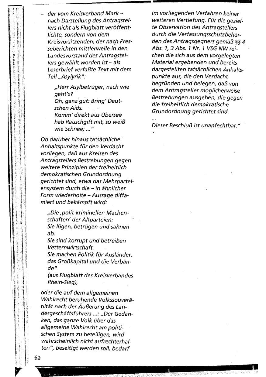 Seite 60 des Verfassungsschutzbericht 1993 Niedersachsen