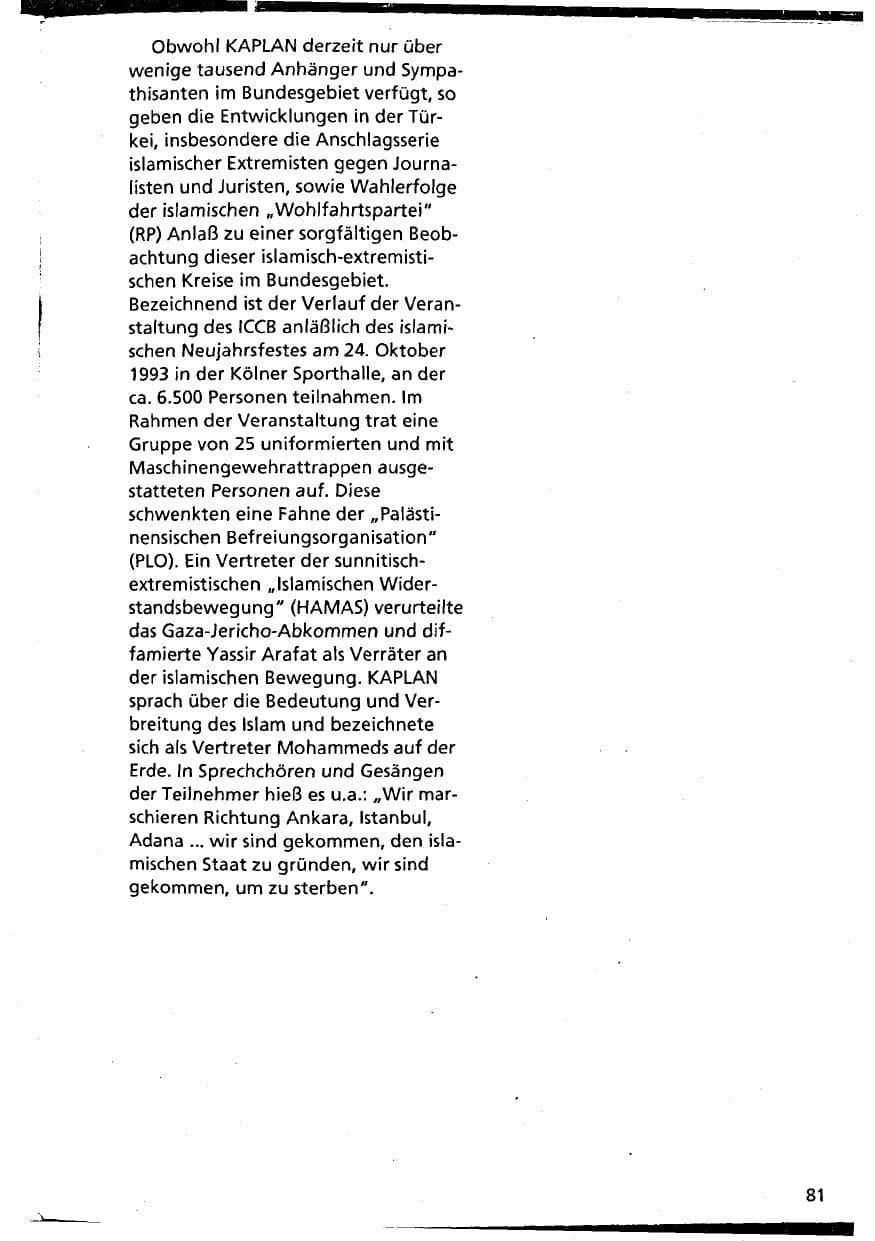 Seite 81 des Verfassungsschutzbericht 1993 Niedersachsen