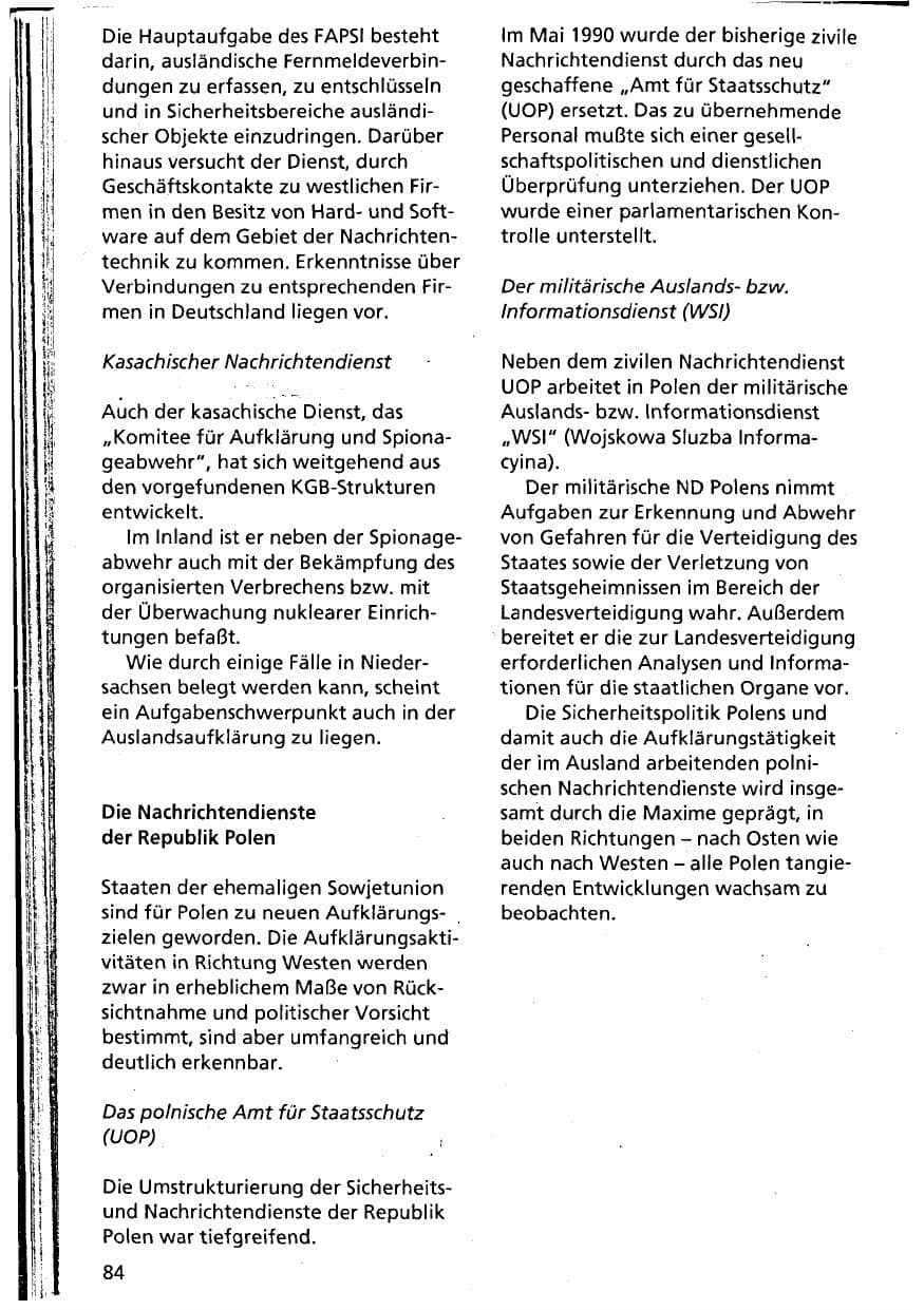 Seite 84 des Verfassungsschutzbericht 1993 Niedersachsen