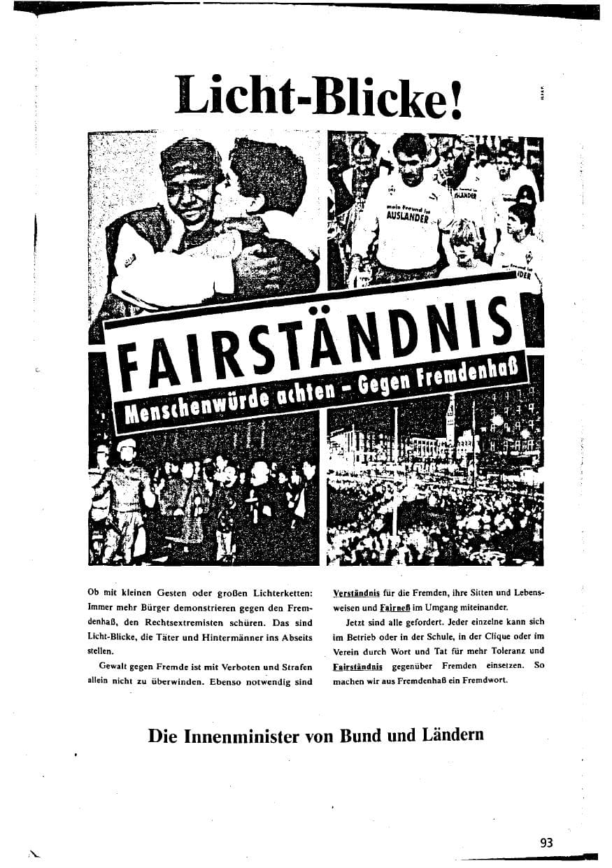 Seite 93 des Verfassungsschutzbericht 1993 Niedersachsen