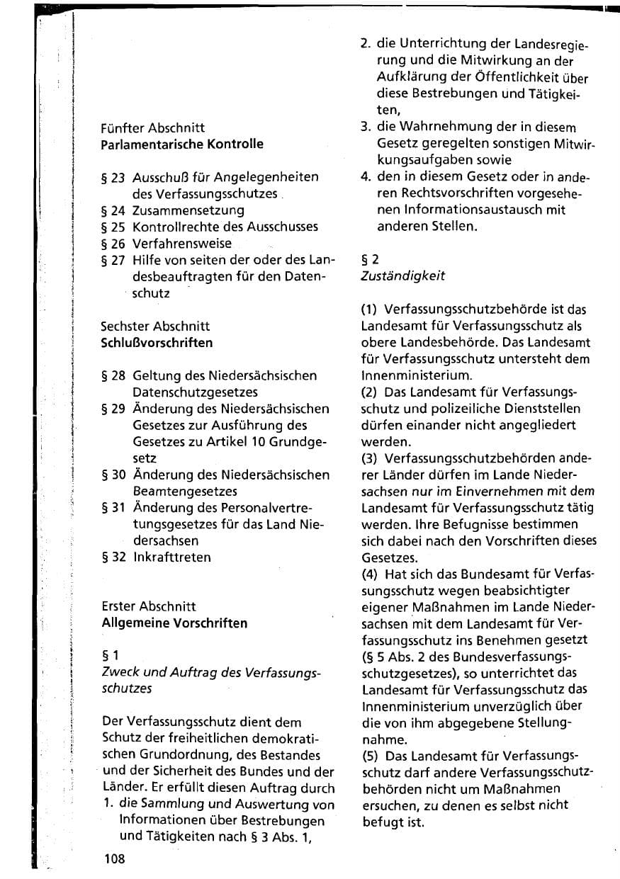 Seite 108 des Verfassungsschutzbericht 1994 Niedersachsen
