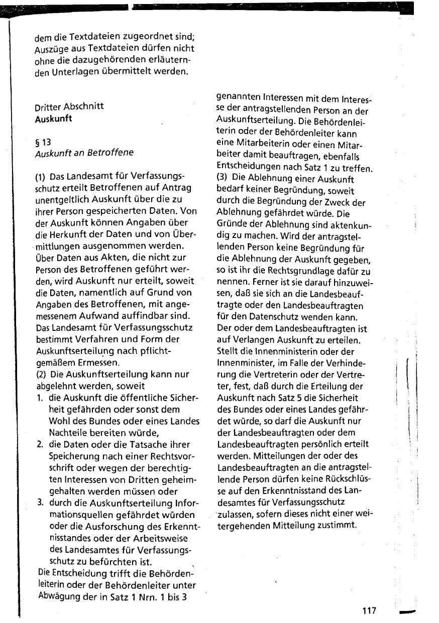Seite 117 des Verfassungsschutzbericht 1994 Niedersachsen