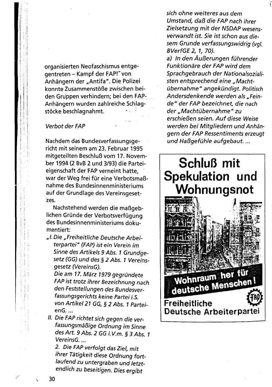 Seite 30 des Verfassungsschutzbericht 1994 Niedersachsen