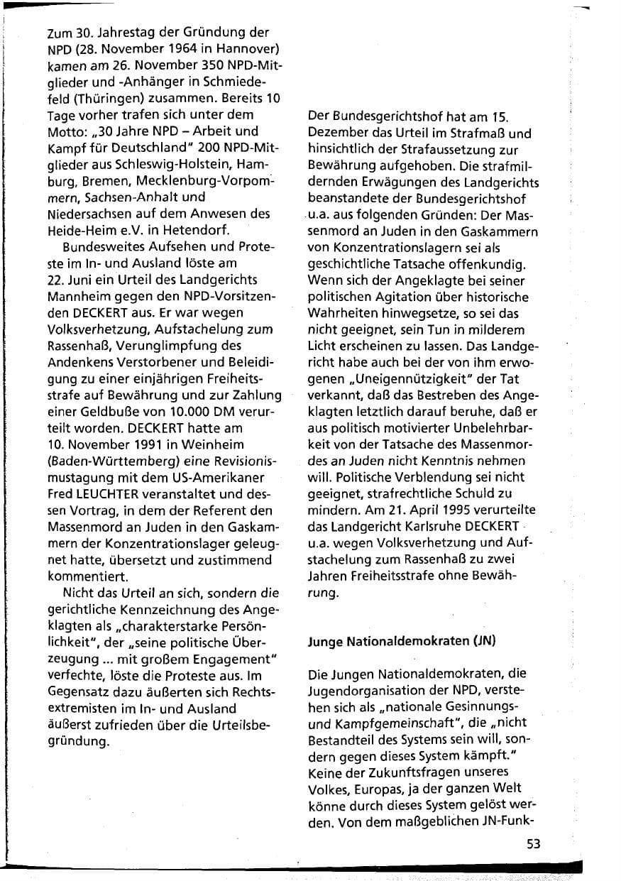 Seite 53 des Verfassungsschutzbericht 1994 Niedersachsen