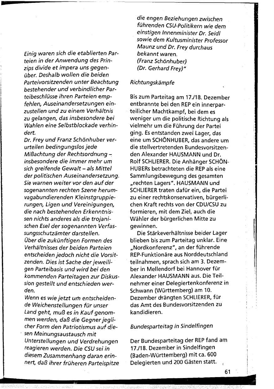 Seite 61 des Verfassungsschutzbericht 1994 Niedersachsen