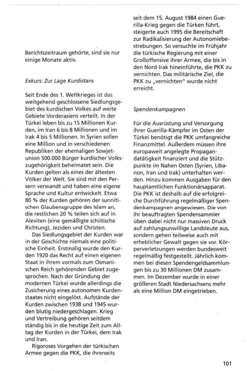 Seite 101 des Verfassungsschutzbericht 1995 Niedersachsen