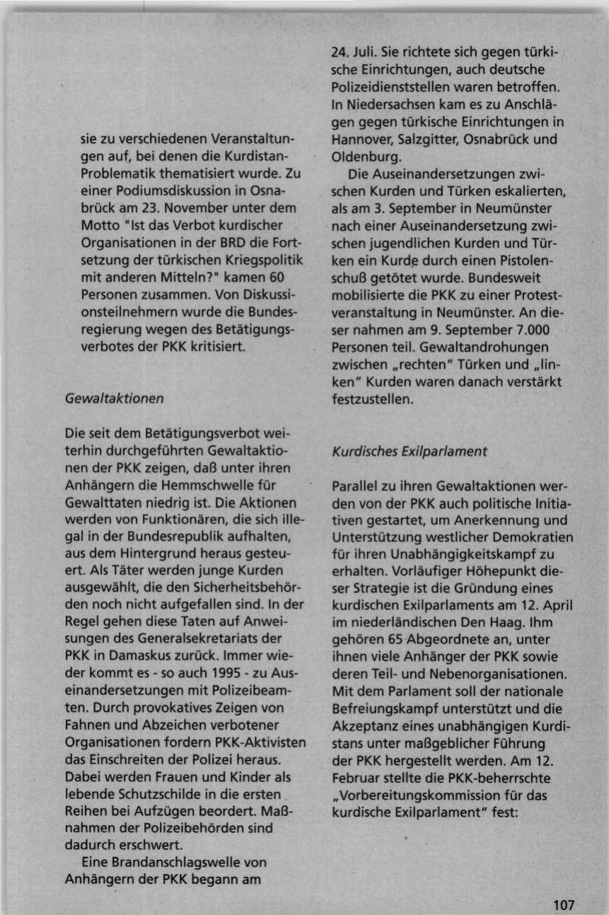Seite 107 des Verfassungsschutzbericht 1995 Niedersachsen