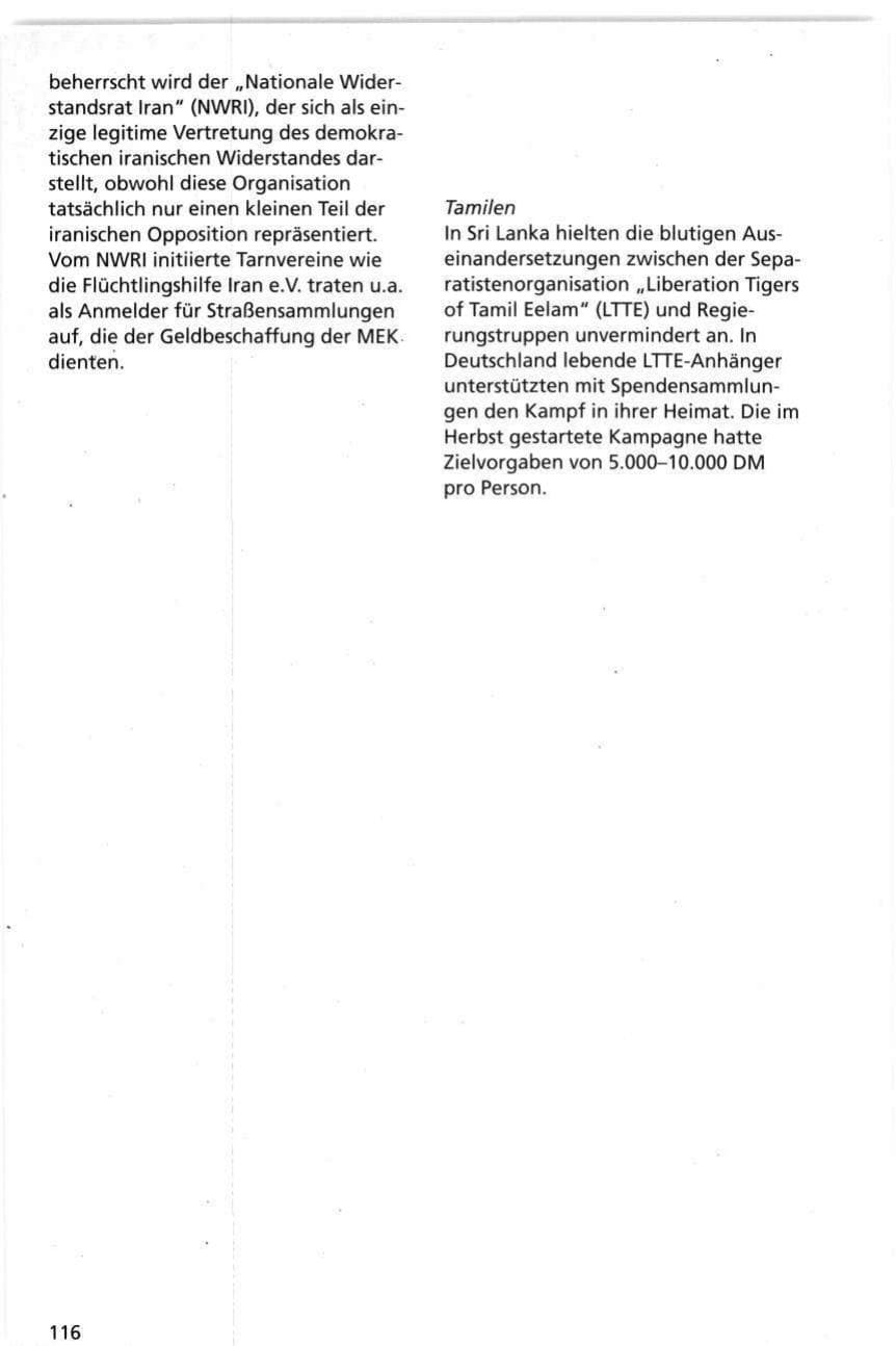 Seite 116 des Verfassungsschutzbericht 1995 Niedersachsen