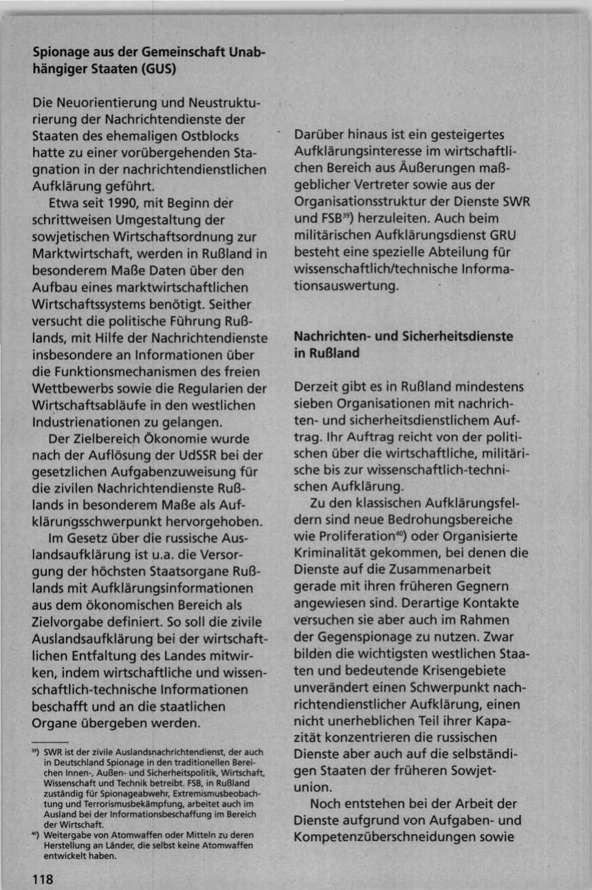 Seite 118 des Verfassungsschutzbericht 1995 Niedersachsen