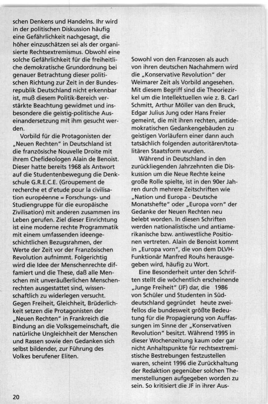 Seite 20 des Verfassungsschutzbericht 1995 Niedersachsen