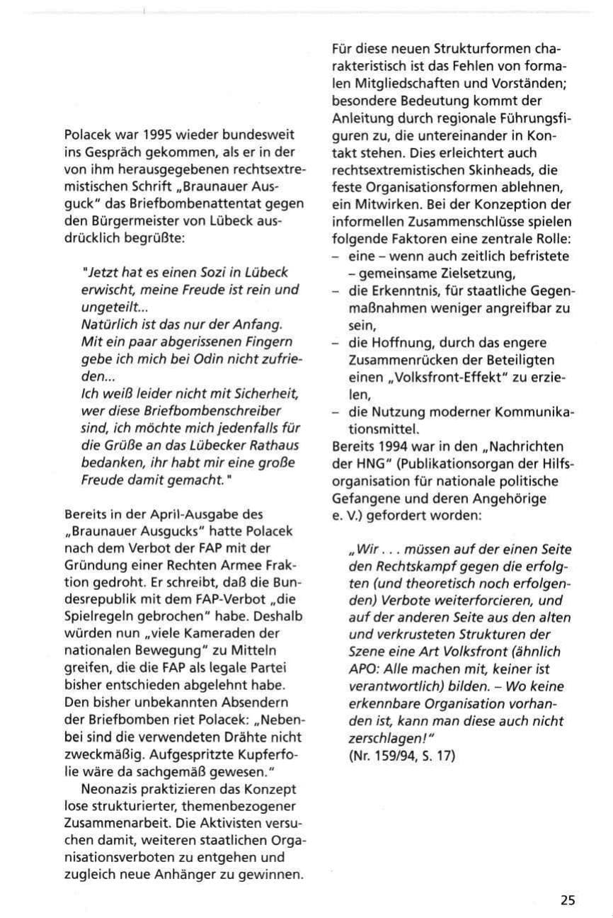 Seite 25 des Verfassungsschutzbericht 1995 Niedersachsen