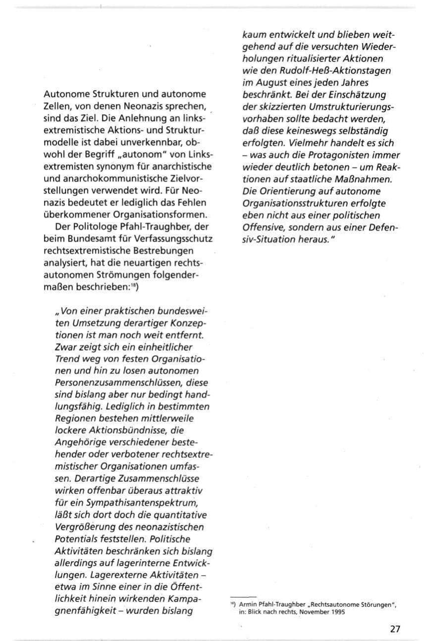 Seite 27 des Verfassungsschutzbericht 1995 Niedersachsen