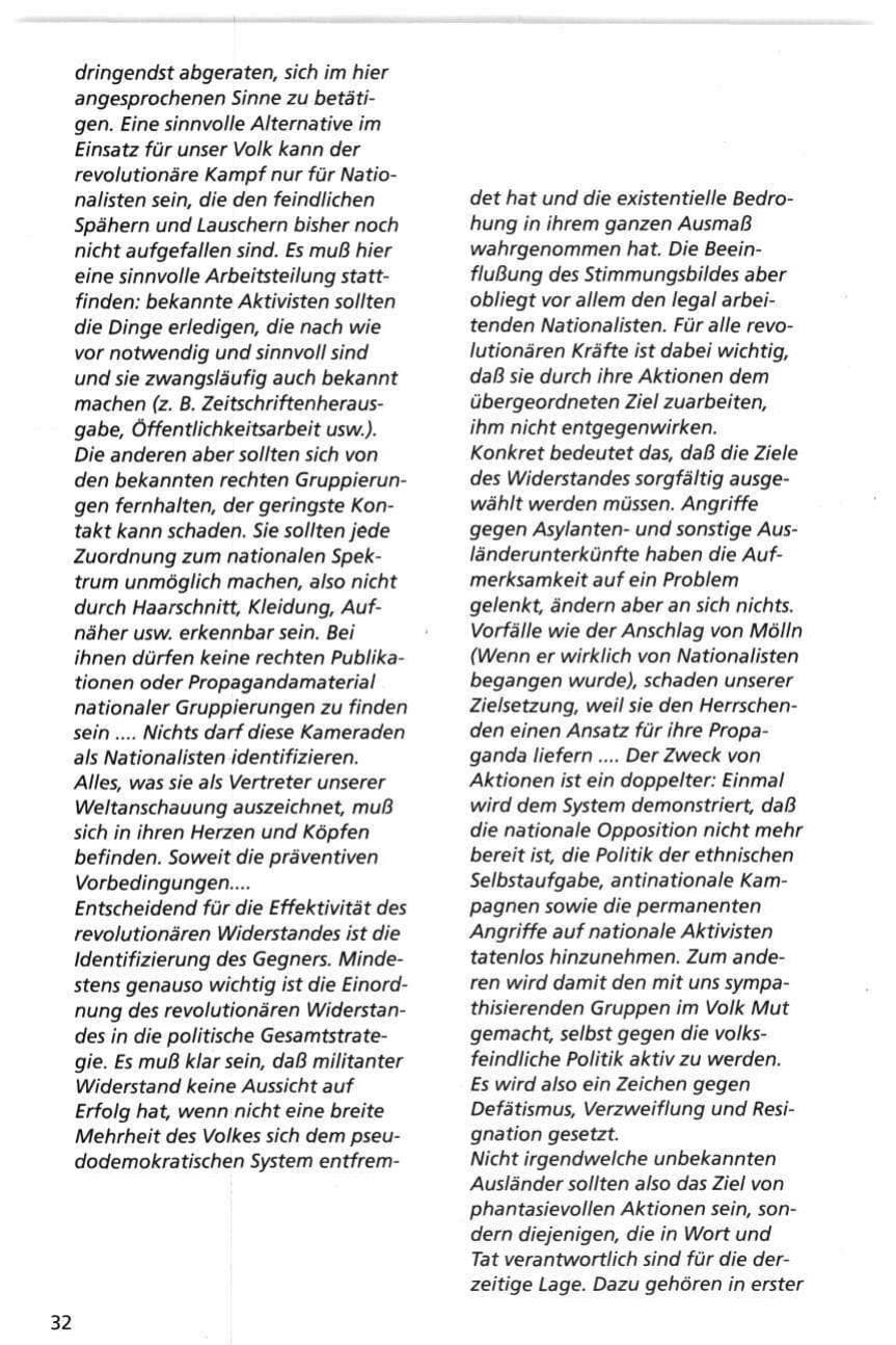 Seite 32 des Verfassungsschutzbericht 1995 Niedersachsen
