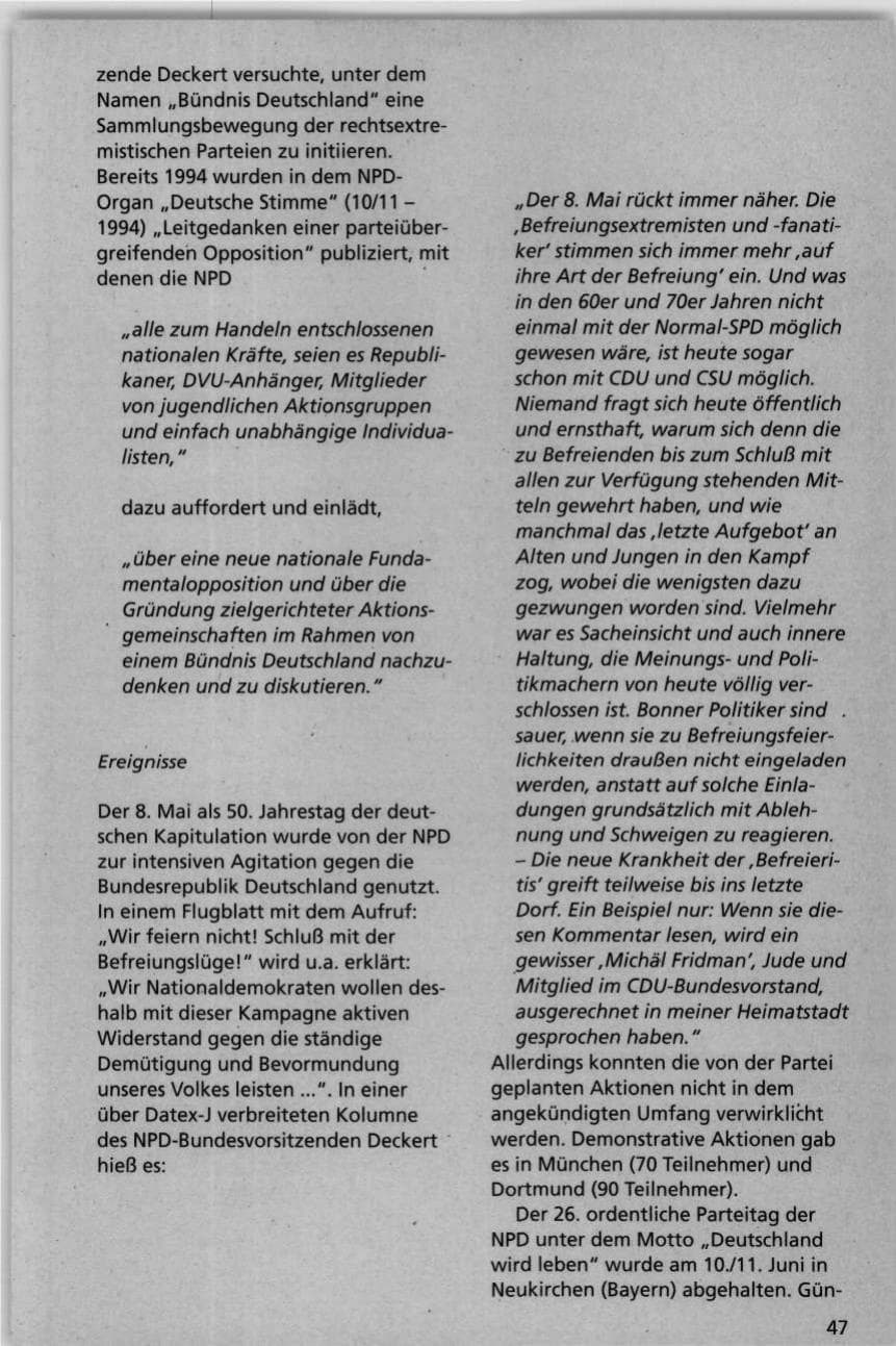 Seite 47 des Verfassungsschutzbericht 1995 Niedersachsen