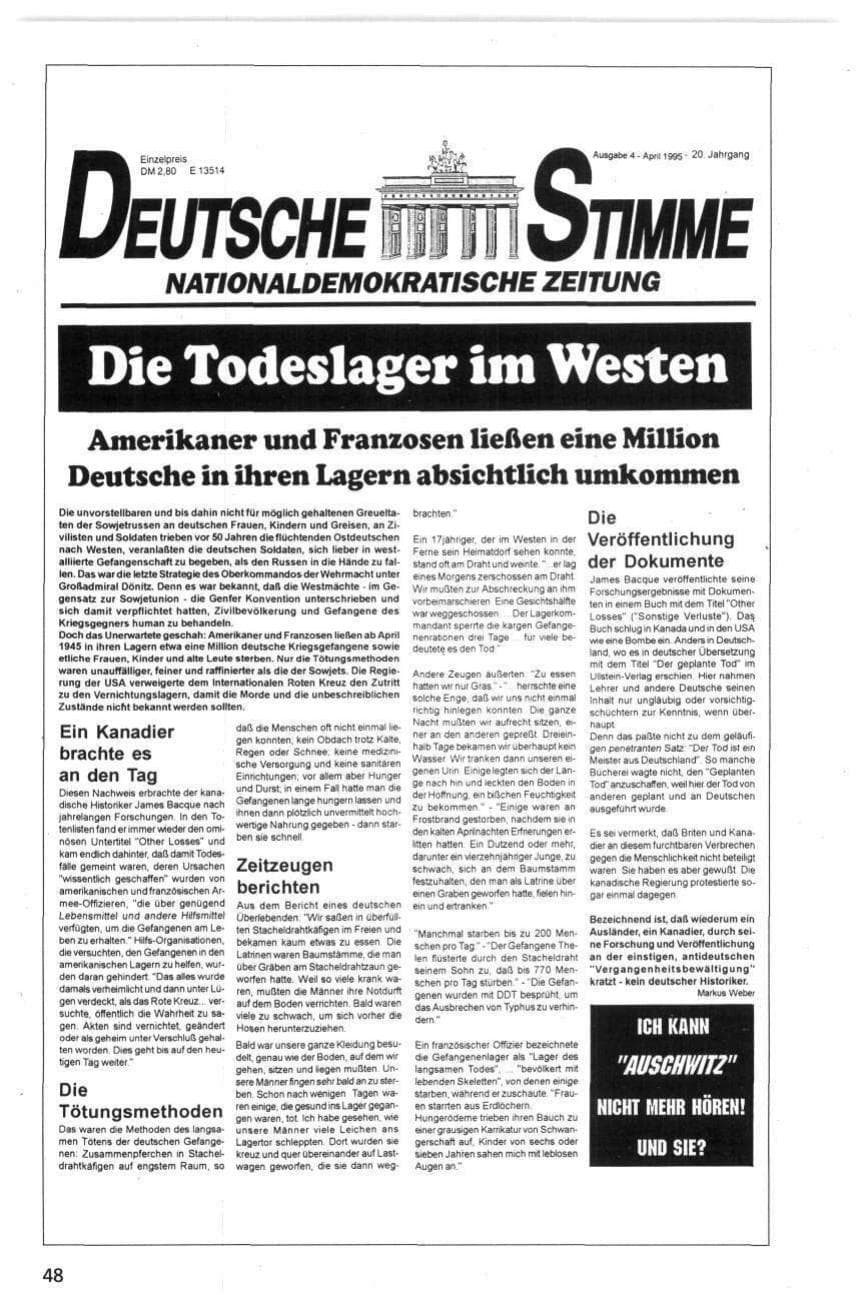 Seite 48 des Verfassungsschutzbericht 1995 Niedersachsen