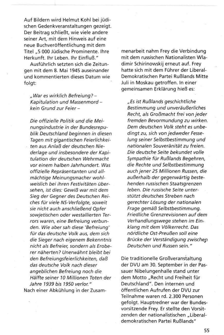 Seite 55 des Verfassungsschutzbericht 1995 Niedersachsen