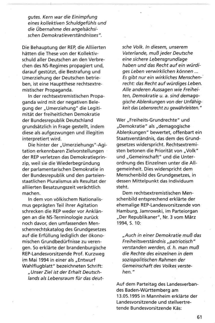 Seite 61 des Verfassungsschutzbericht 1995 Niedersachsen