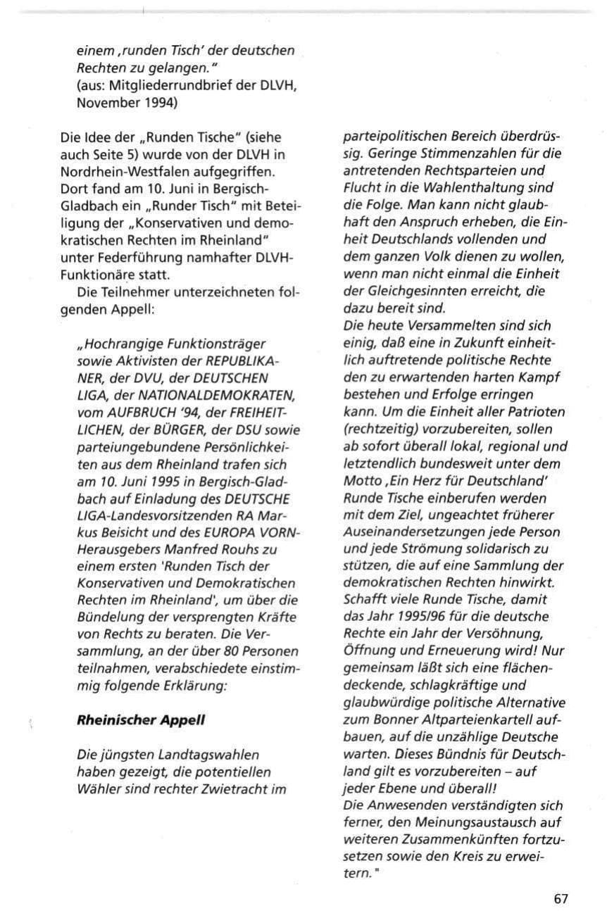 Seite 67 des Verfassungsschutzbericht 1995 Niedersachsen