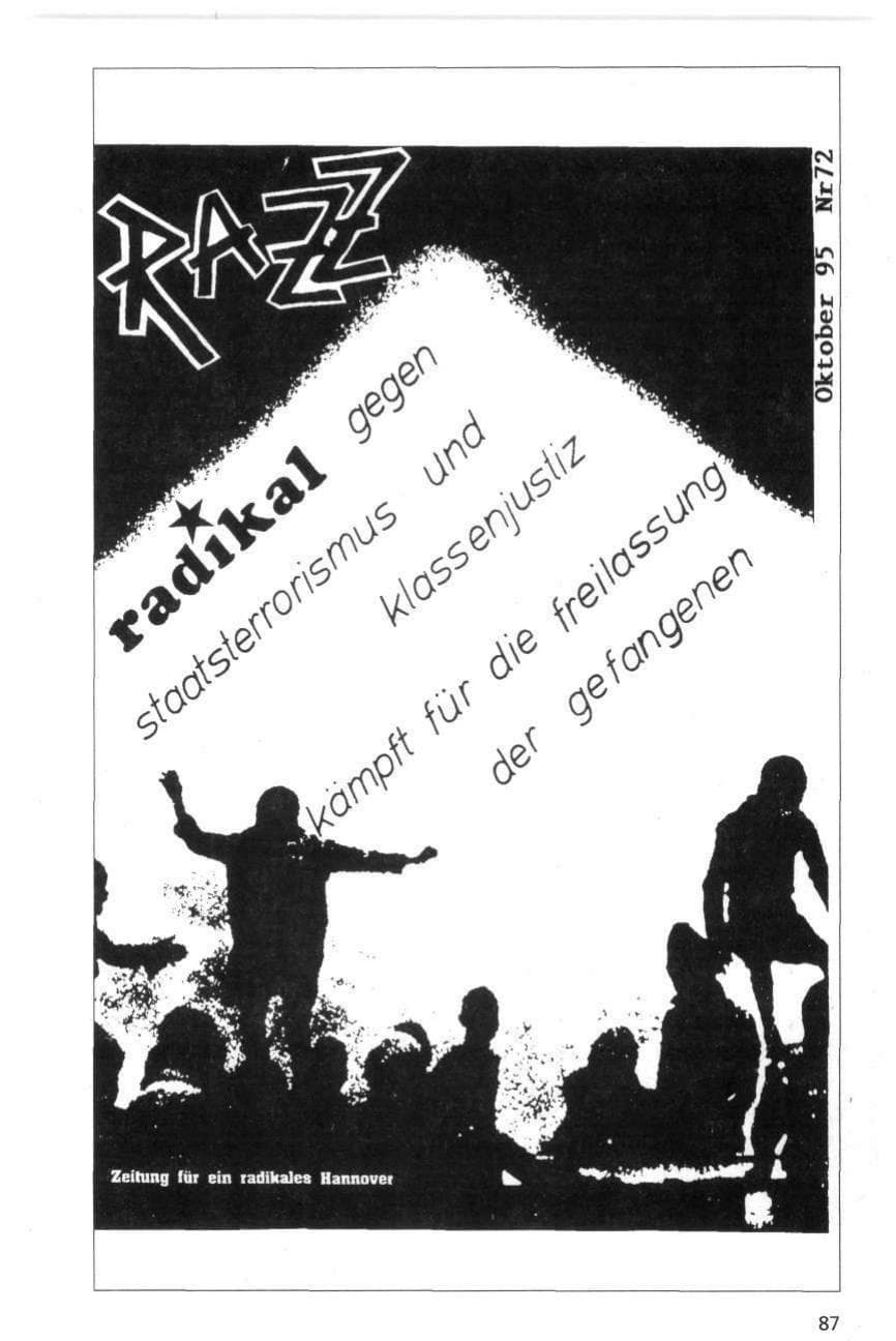 Seite 87 des Verfassungsschutzbericht 1995 Niedersachsen